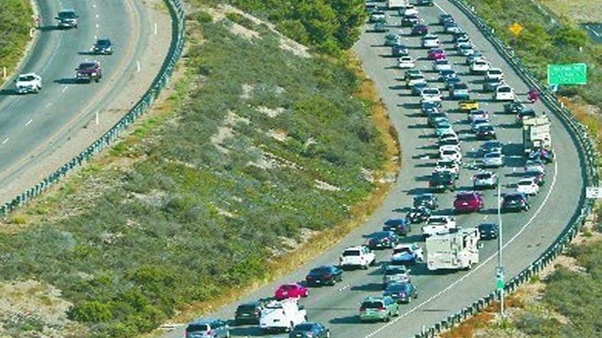 Traffic often is bumper to bumper on Highway 101 near Shell Beach.