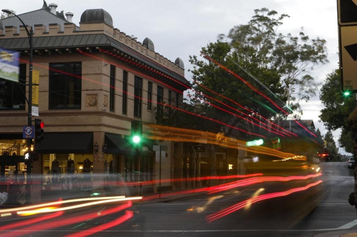 The corner of Higuera and Chorro streets in downtown San Luis Obispo.