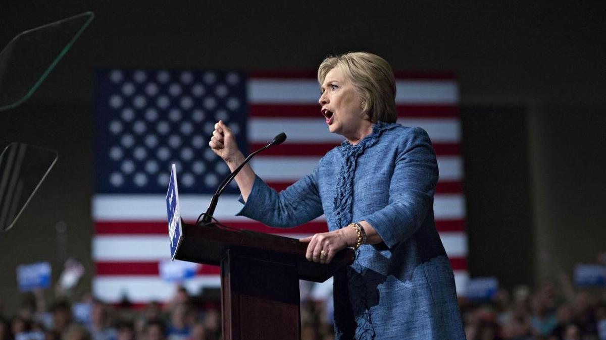Democratic presidential candidate Hillary Clinton at a campaign event in West Palm Beach, Florida, U.S., on Tuesday.
