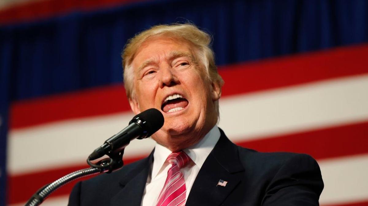 Republican presidential candidate Donald Trump speaks at a campaign rally in Fredericksburg, Va., on Aug. 20.
