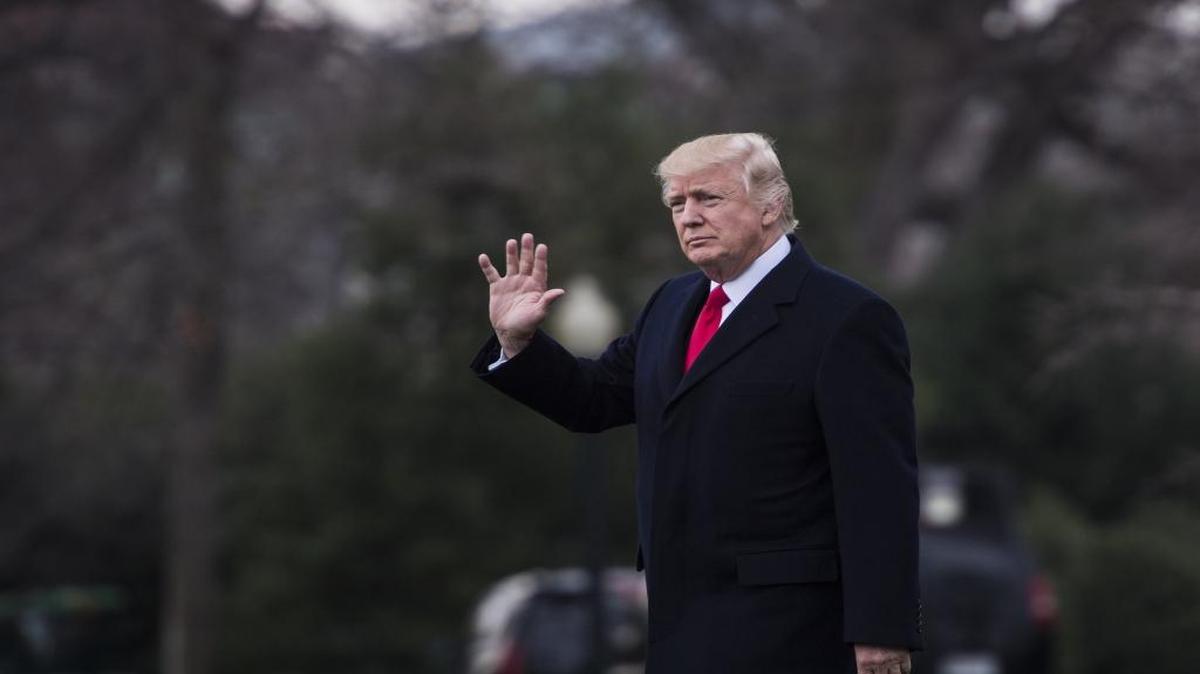 President Donald Trump walks to board Marine One on the South Lawn of the White House in Washington, D.C. on Monday, March. 20, 2017.