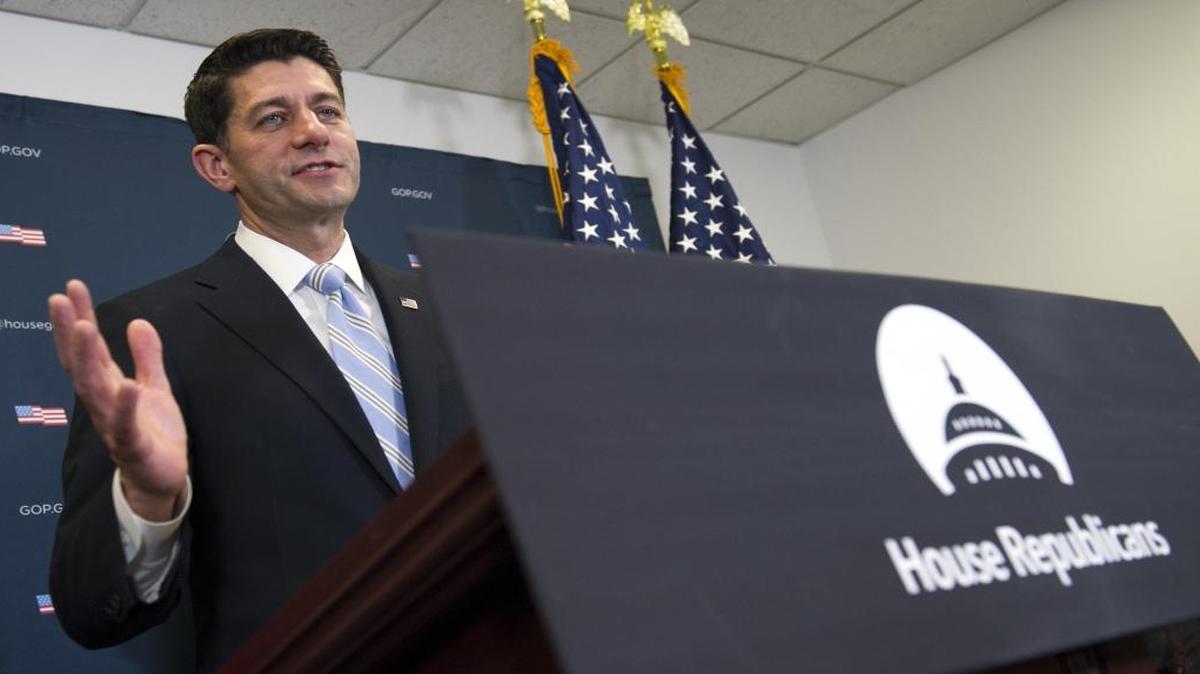 House Speaker Paul Ryan speaks with reporters on Capitol Hill in Washington on Nov. 15.