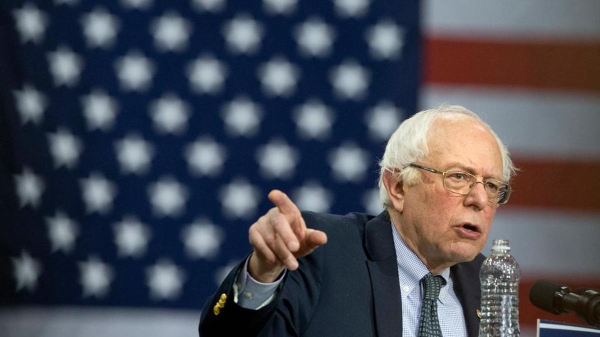 Democratic presidential candidate, Sen. Bernie Sanders, I-Vt. speaks during a campaign rally in Chicago on Thursday.