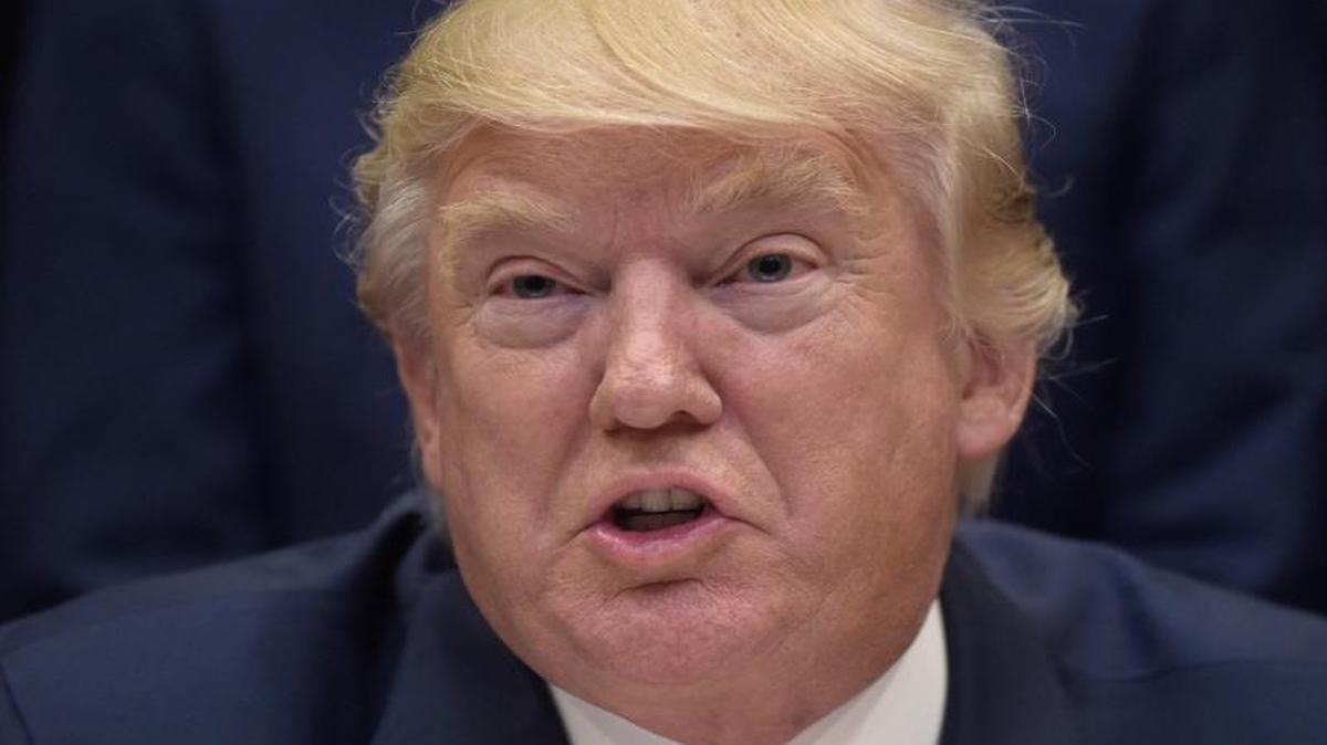 President Donald Trump speaks Wednesday in the Roosevelt Room of the White House in Washington, D.C.