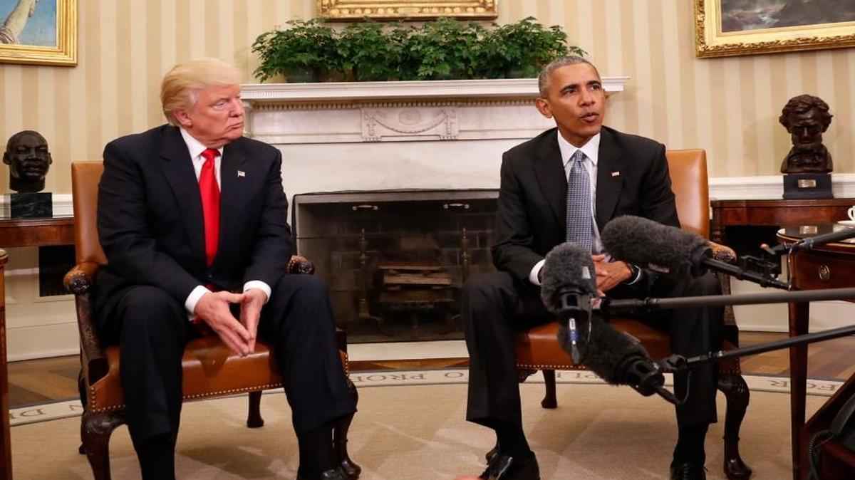 President Barack Obama meets with President-elect Donald Trump in the Oval Office of the White House in Washington on Nov. 10.