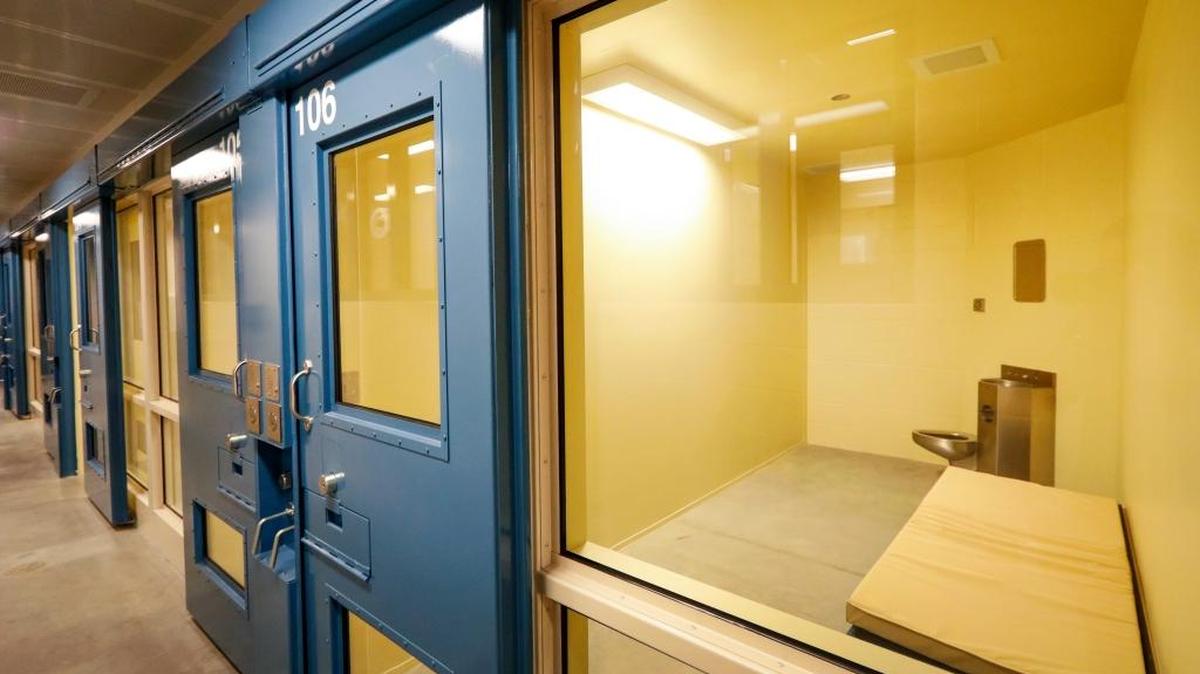 Cells in the special housing unit at the SLO County Women's Jail.