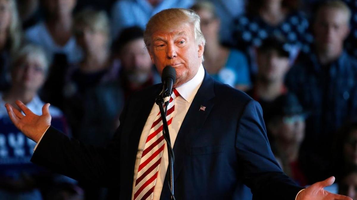 Donald Trump speaks at a campaign rally Tuesday in Grand Junction, Colo.