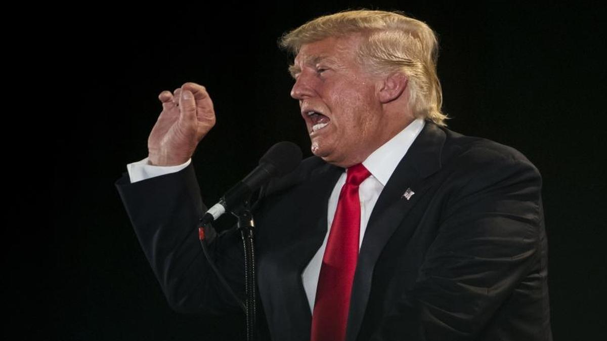 Republican presidential candidate Donald Trump during a campaign event at the San Jose Convention Center in San Jose on June 2.