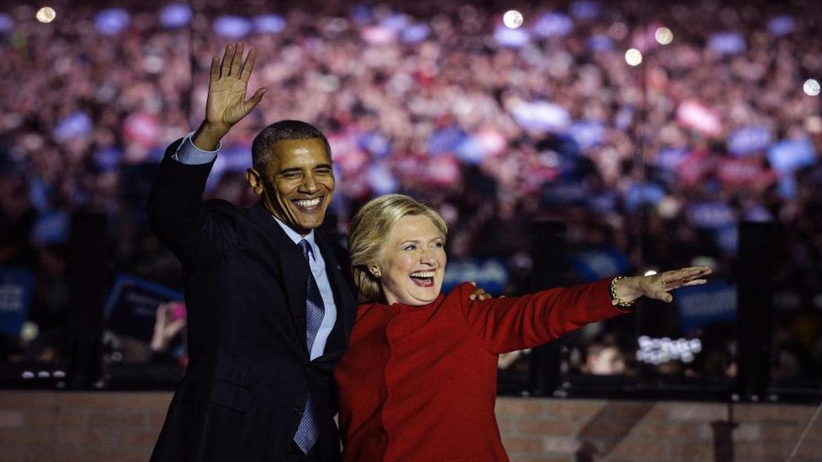 Hillary Clinton and President Barack Obama.
