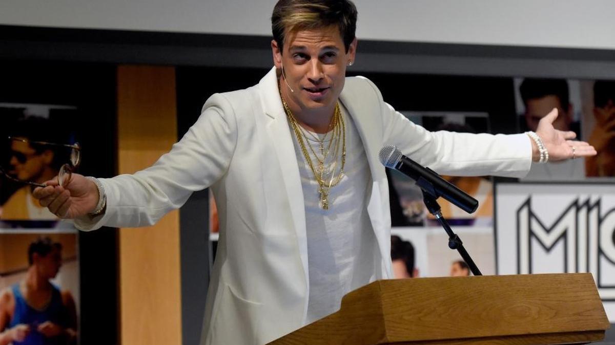 Milo Yiannopoulos speaks on campus in the Mathematics building at the University of Colorado in Boulder, Colo., Wednesday, Jan. 25, 2017. Yiannopoulos will be speaking at Cal Poly on Jan. 31.