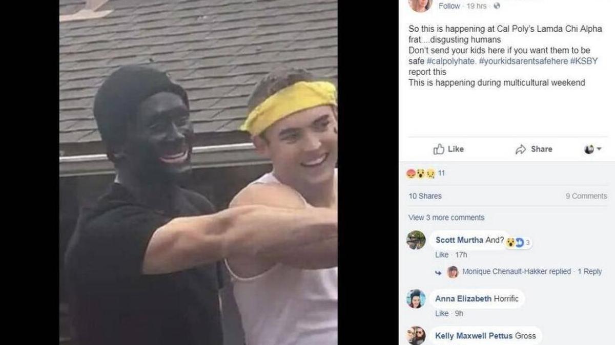 A photo of a Cal Poly student in blackface has surfaced on social media.