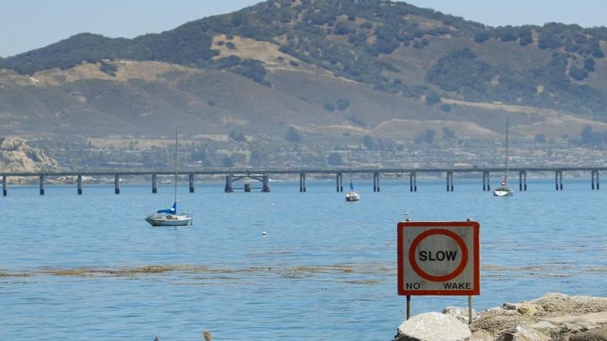 Kayakers head out for a paddle at Port San Luis.