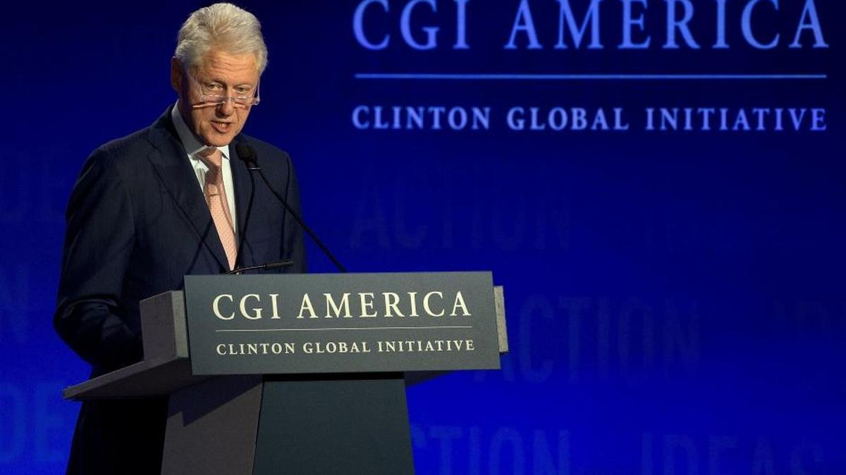 Former President Bill Clinton speaks at a Clinton Global Initiative meeting Tuesday, June 14, 2016, in Atlanta.