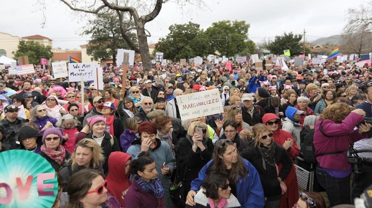 More than 7,000 people marched in downtown San Luis Obispo on Saturday, Jan. 21, 2017.