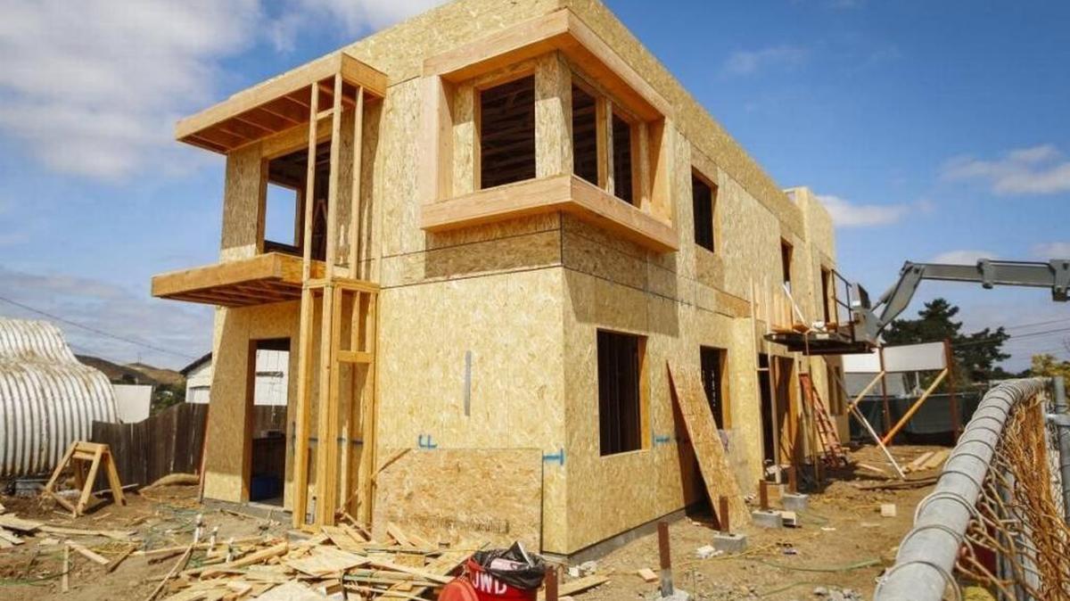 San Luis Obispo officials worry that affordable housing, like this 20-unit project on Humbert Avenue shown during the construction stage, could be in jeopardy if Measure B is approved.