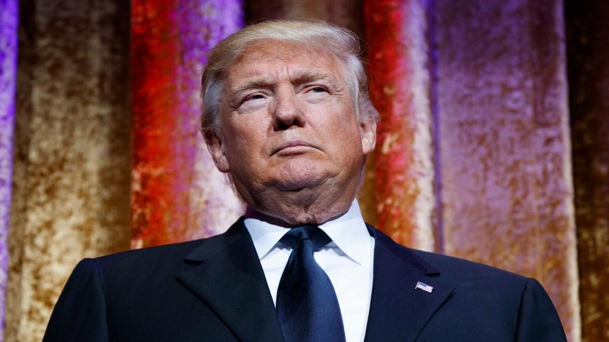 Days ahead of his inauguration, President-elect Donald Trump speaks Tuesday during the Chairman’s Global Dinner in Washington.