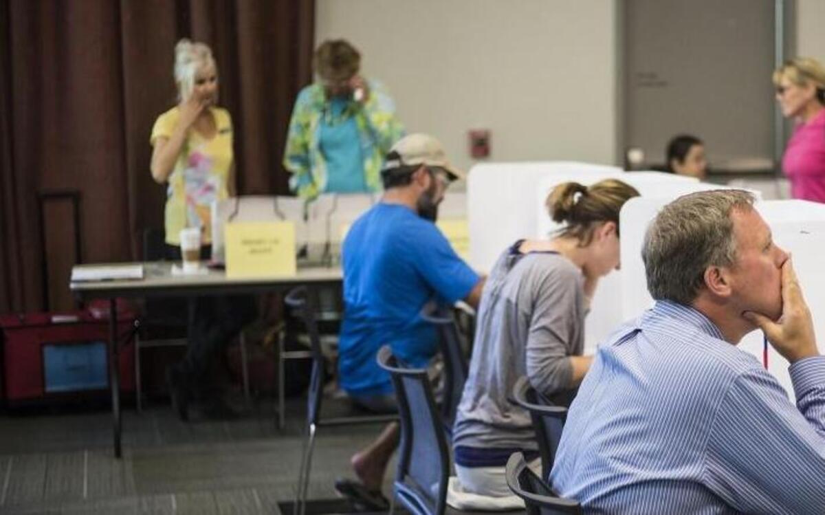 Voters in Wyoming on Aug. 16.