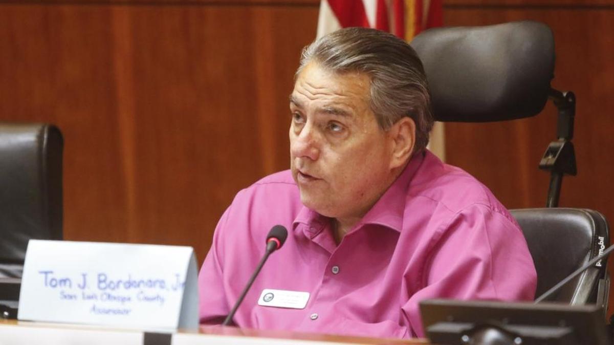 San Luis Obispo County Assessor Tom J. Bordonaro Jr. speaks at a candidate forum for county assessor.