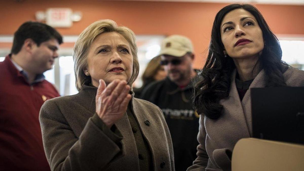 Hillary Clinton and top aide Huma Abedin.