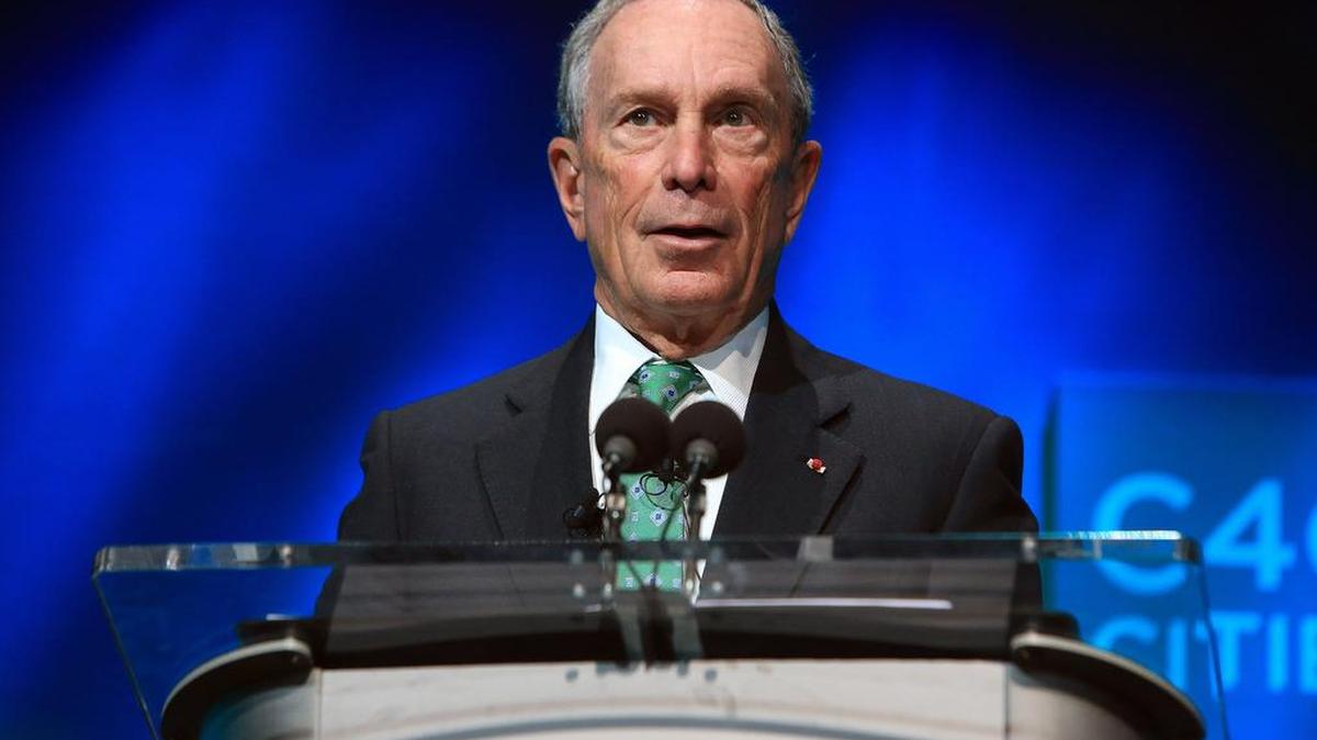 Former New York Mayor Michael Bloomberg speaks during the C40 cities awards ceremony in Paris in 2015.