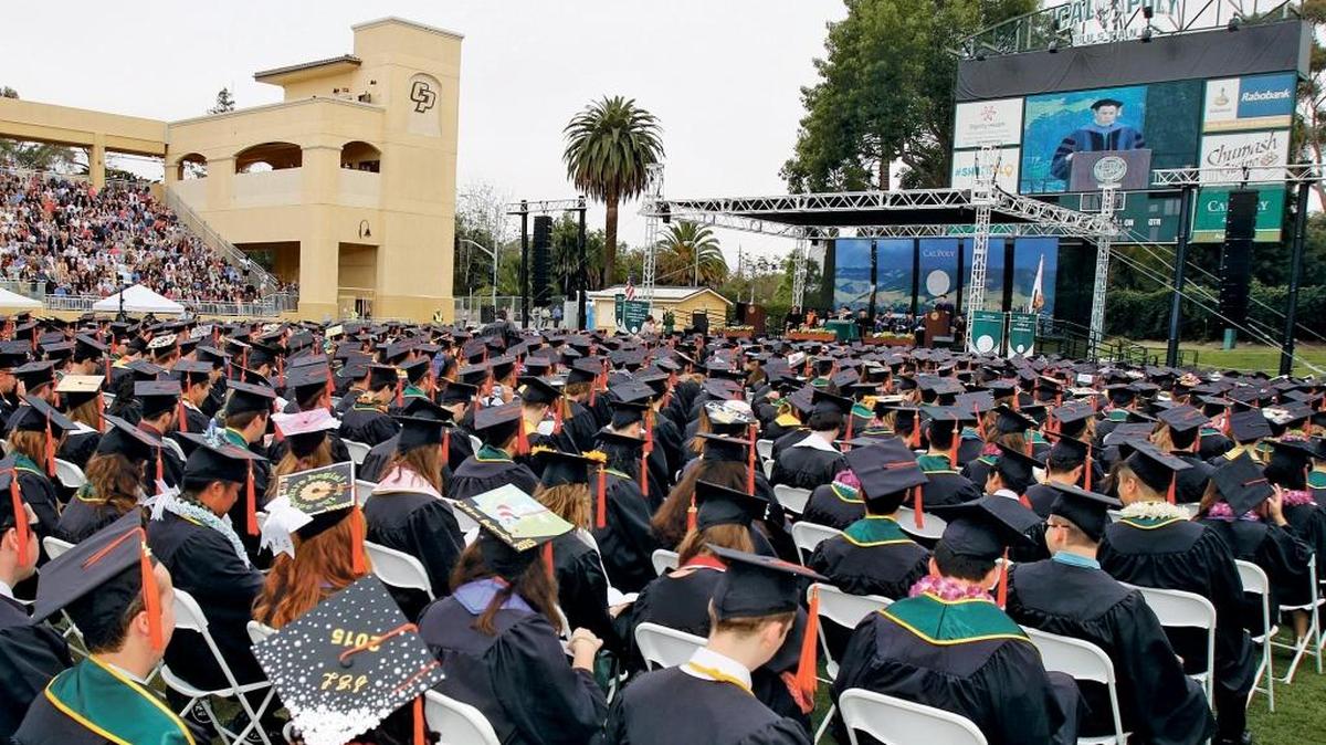 Commencement at Cal Poly in 2015 at Alex G. Spanos stadium.