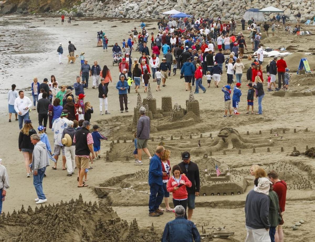 The sand sculpture contest before the start of the annual Fourth of July parade in Cayucos in 2016.
