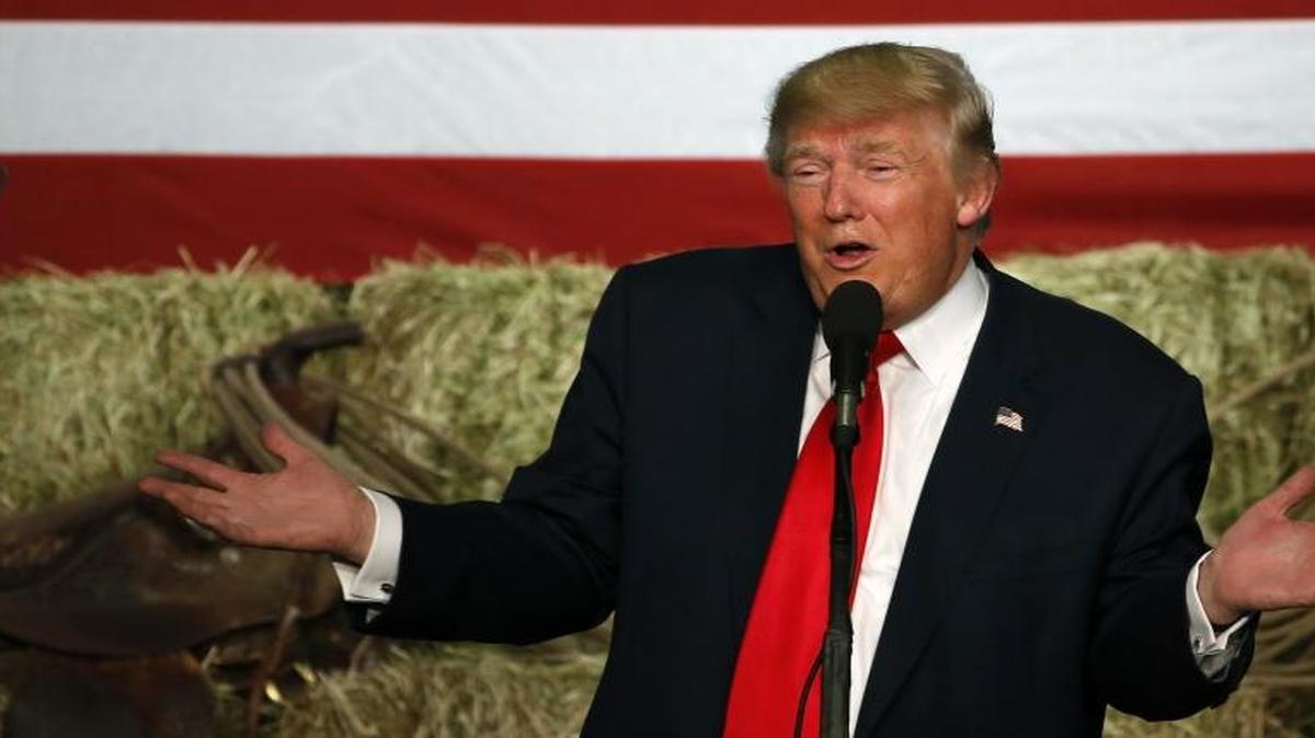 Republican presidential candidate Donald Trump speaks to supporters at a campaign rally, Saturday, Oct. 29, 2016, in Golden, Colo.