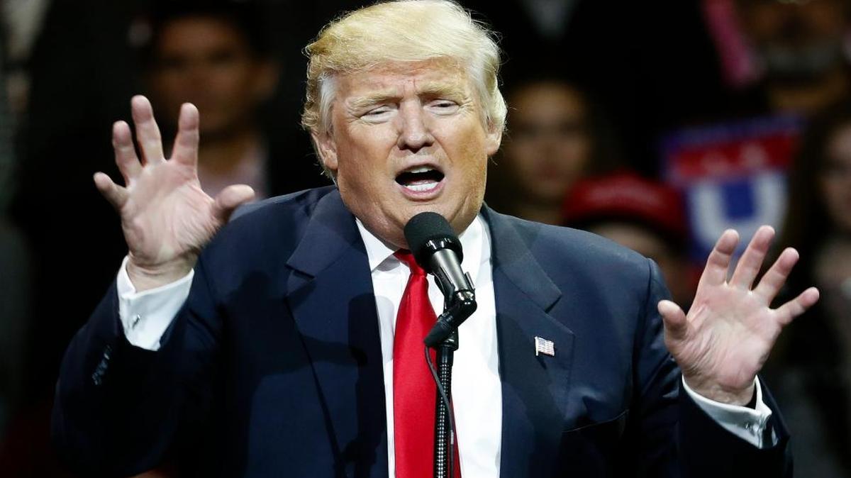 President-elect Donald Trump speaks during the first stop of his post-election tour in Cincinnati on Dec. 1.