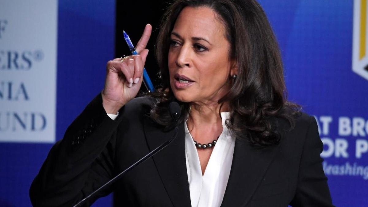 California U.S. Senate Democratic candidate Kamala Harris speaks during a debate against Congresswoman Loretta Sanchez on Oct. 5 in Los Angeles.