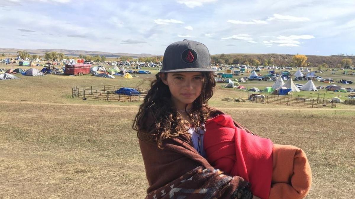 San Luis Obispo resident Liliana Monge, 12, at Standing Rock Sioux Reservation in North Dakota.