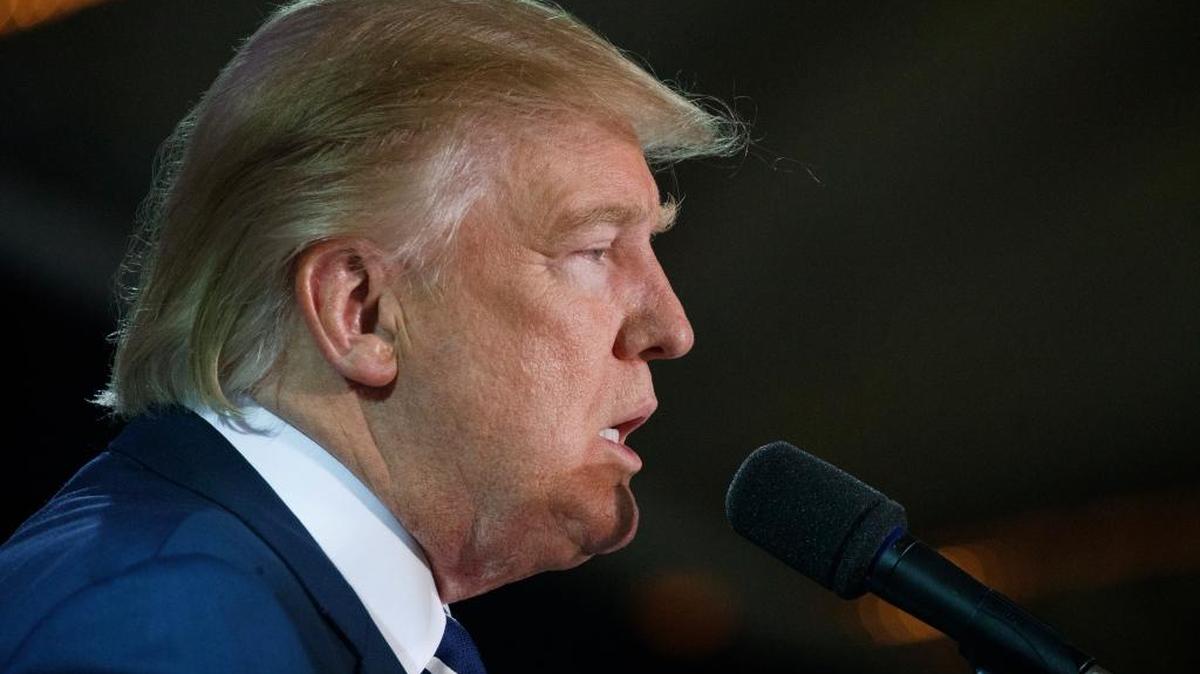 Donald Trump speaks during a campaign rally Friday in Manchester, N.H.