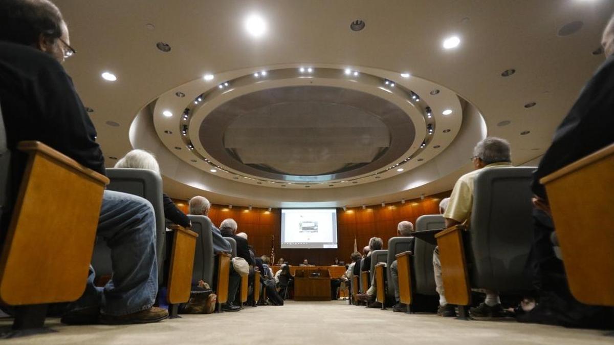 A San Luis Obispo County Board of Supervisors hearing in March 2017.