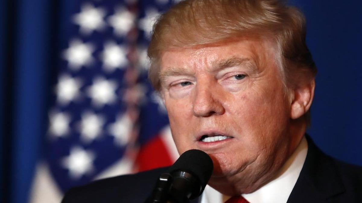 In this April 6, 2017 photo, President Donald Trump speaks at Mar-a-Lago in Palm Beach, Fla., after the U.S. fired a barrage of cruise missiles into Syria.