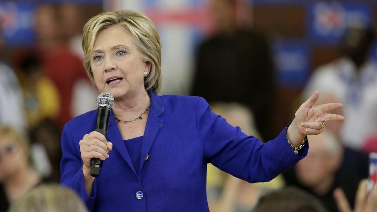Democratic presidential candidate Hillary Clinton speaks in Des Moines, Iowa, in 2015.