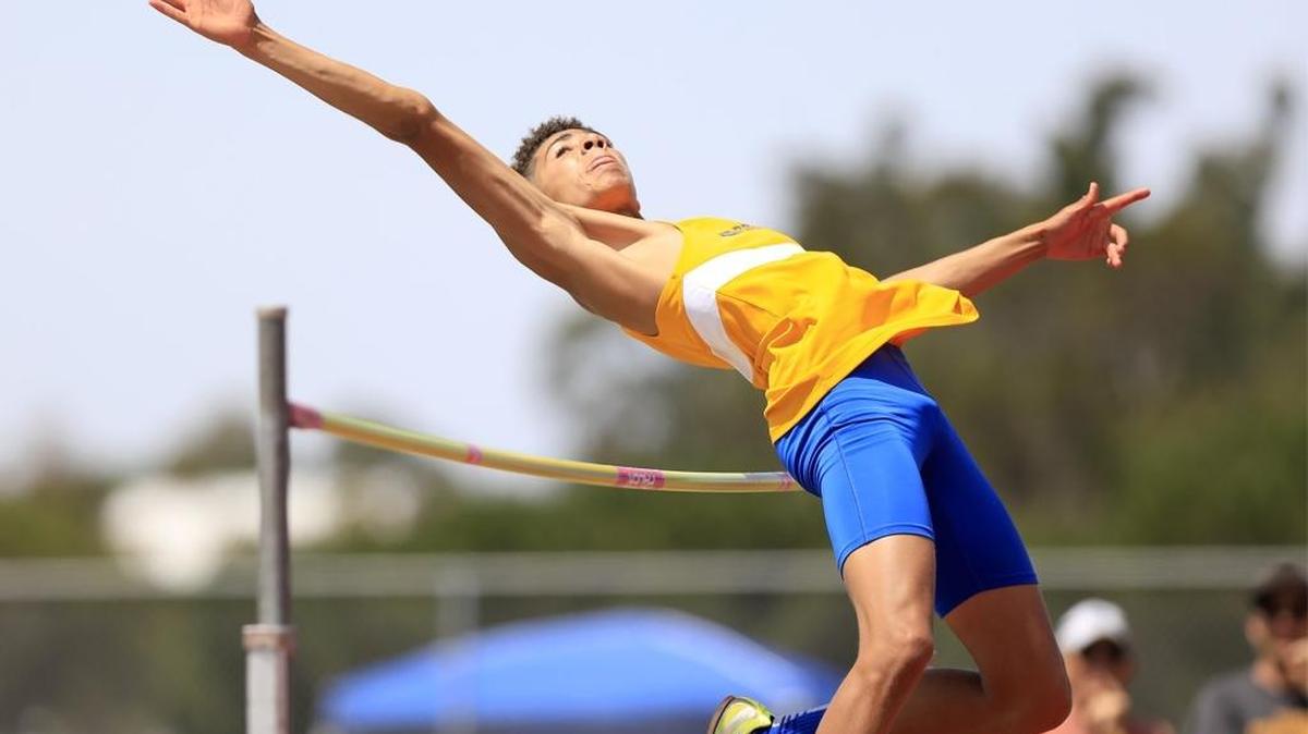 The San Luis Obispo County Track and Field meet was held at Cuesta College, Saturday, April 22, 2017. Justin Fair, Arroyo Grande, placed second in the high-jump with a best of 5 foot 10 inches.