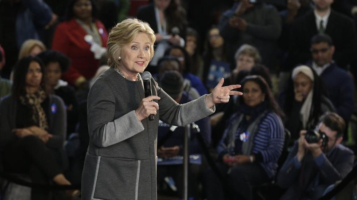 Democratic presidential candidate Hillary Clinton speaks during a campaign stop, Tuesday, April 5, 2016, in New York.