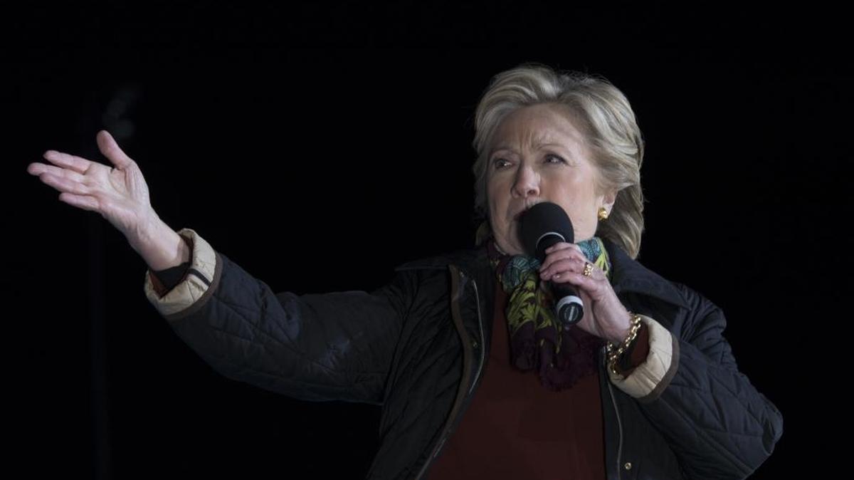 Democratic presidential nominee Hillary Clinton speaks during a campaign event at Dunning-Cohen Champions Field on Saturday, Oct. 22, 2016, in Philadelphia.