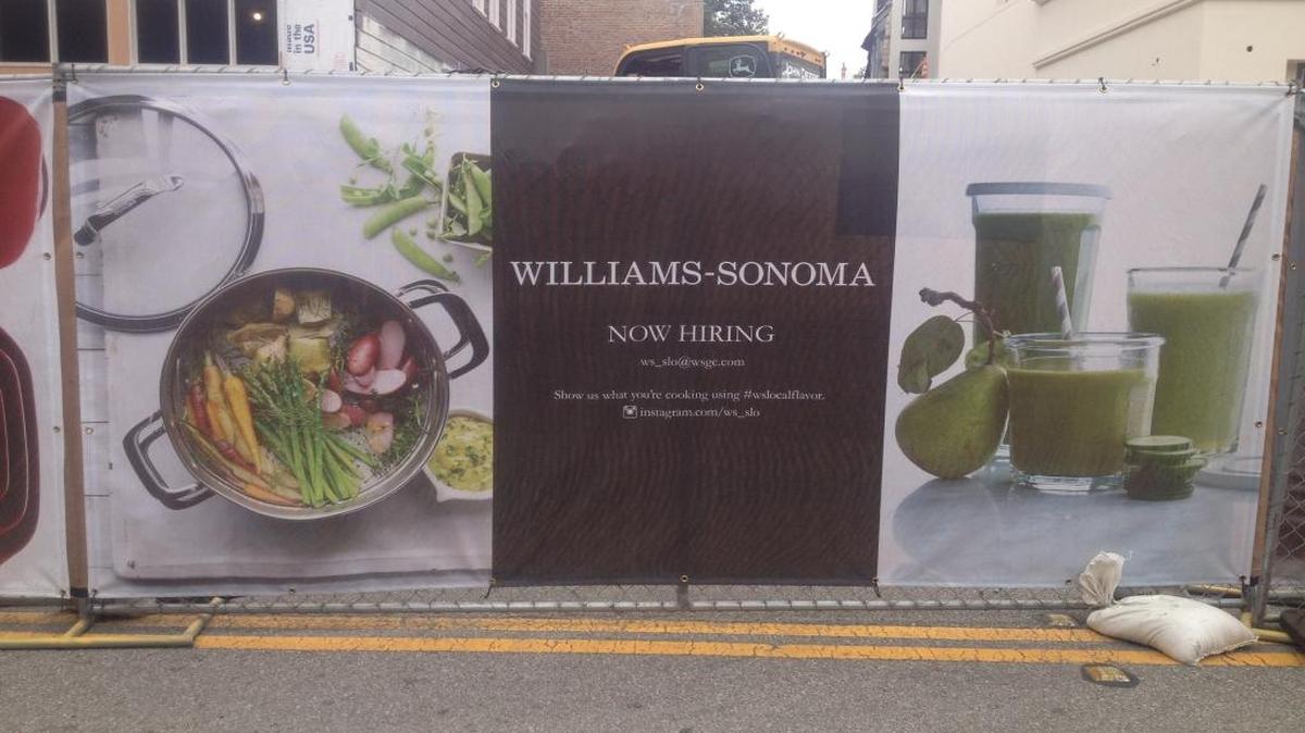 A Williams-Sonoma store will open in San Luis Obispo later this year.