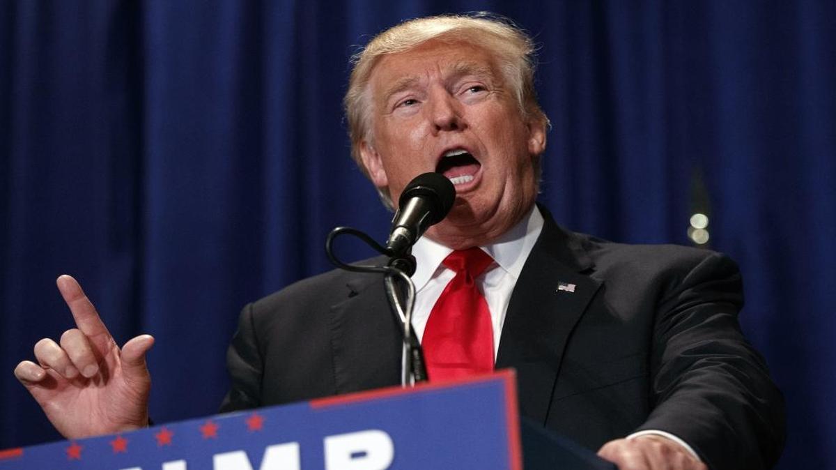 Republican presidential candidate Donald Trump speaks during a campaign rally, Friday in Altoona, Pa.