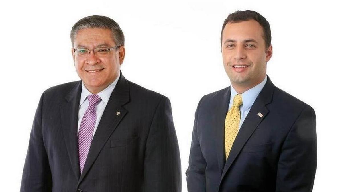 U.S. Rep. Salud Carbajal, left, is facing a challenge from Republican Justin Fareed for the 24th Congressional District, which encompasses  San Luis Obispo, Santa Barbara, and northern Ventura counties.