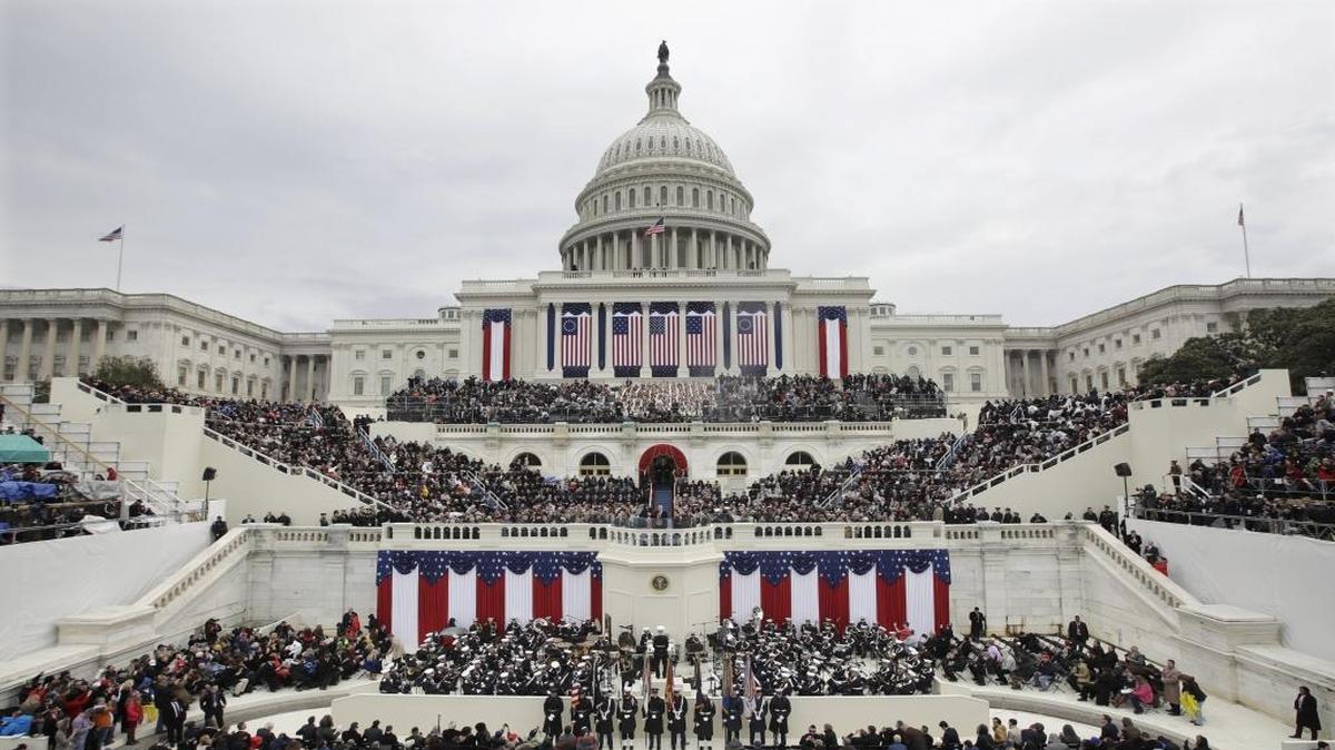 President Donald Trump delivers his inaugural address after being sworn in as the 45th president of the United States during the 58th Presidential Inauguration at the U.S. Capitol in Washington, Friday, Jan. 20, 2017.