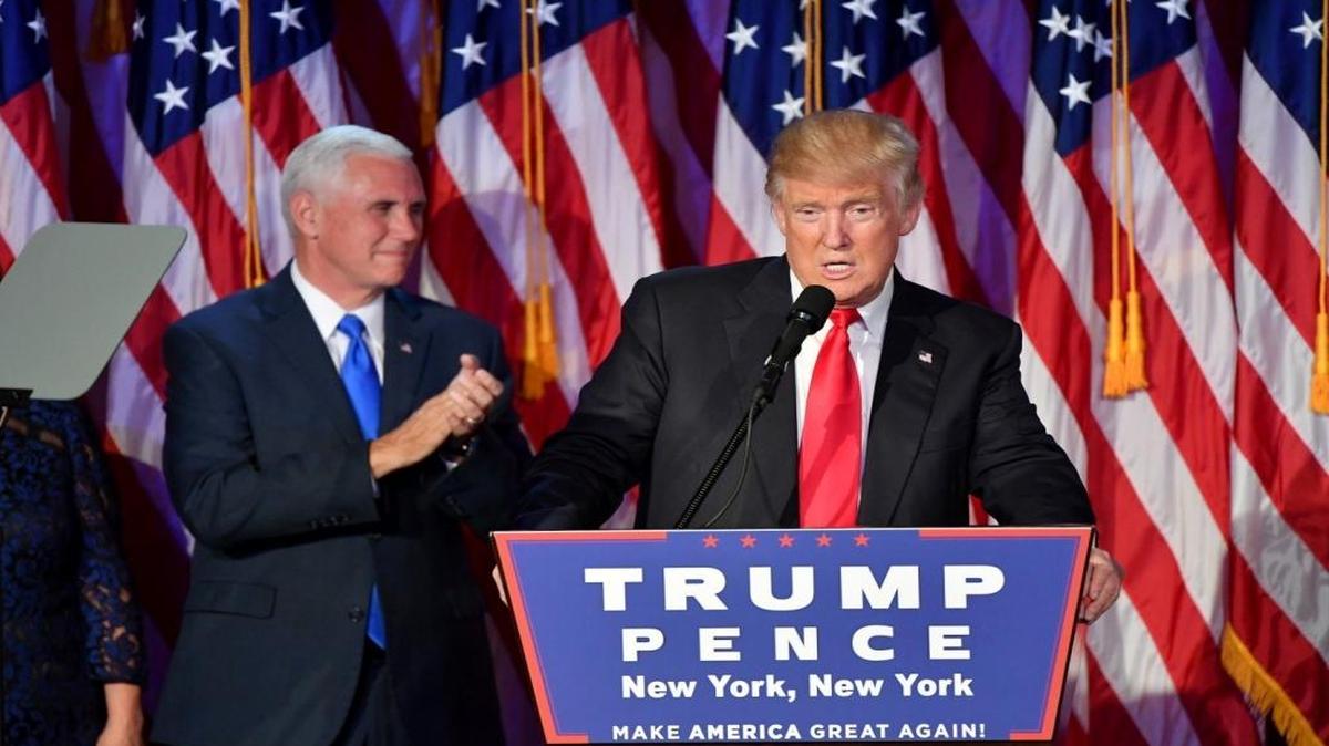 President-elect Donald Trump addresses supporters at an election night event at a New York hotel November 8. He was elected the 45th president of the United States.