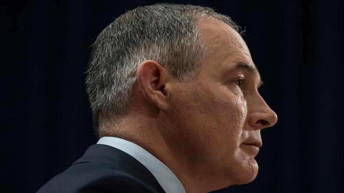 Scott Pruitt at his Senate confirmation hearing to head the Environmental Protection Agency on Capitol Hill in Washington, D.C., on Jan. 18, 2017.