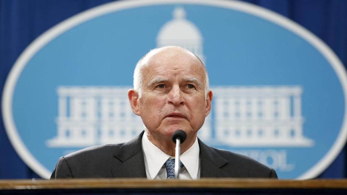 Gov. Jerry Brown at the State Capitol building in Sacramento, Calif., on Jan. 10, 2017.