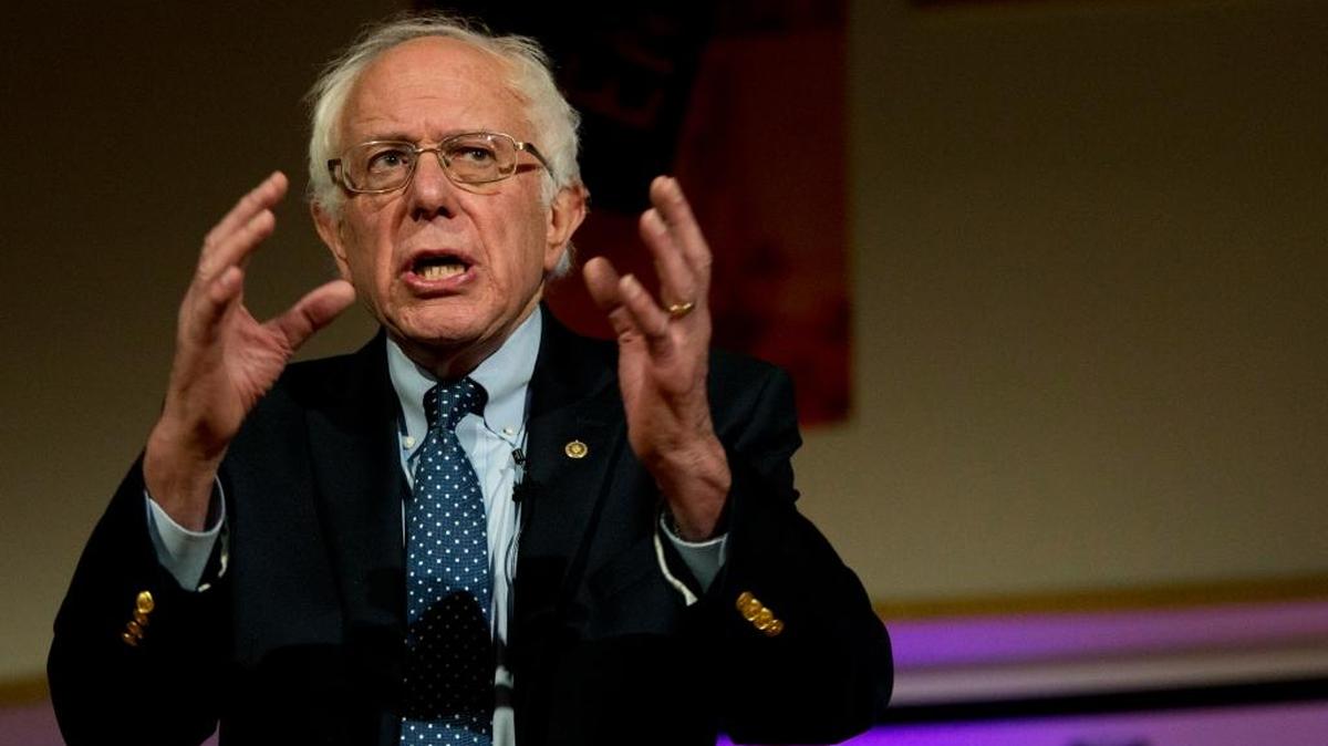 Democratic presidential candidate Bernie Sanders, I-Vt., speaks at the First Corinthians Baptist Church on Sunday in New York.