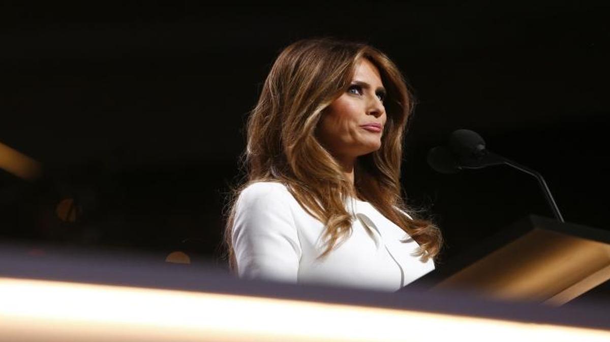 Melania Trump speaks on the first night of the Republican National Convention in Cleveland on July 18, 2016. Meredith McIver, a longtime employee of the Trump organization who has worked on some of his books, took responsibility for lifting two passages from a 2008 speech by Michelle Obama for Melania Trump’s address.