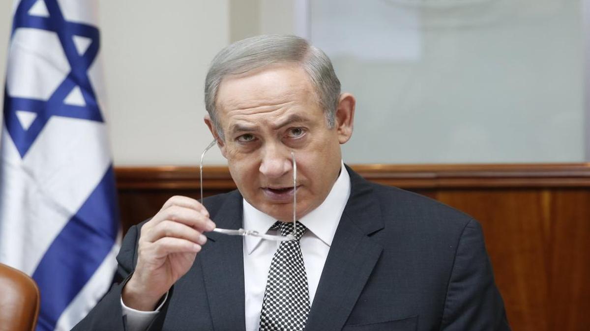 Israeli Prime Minister Benjamin Netanyahu attends the weekly cabinet meeting in Jerusalem, Sunday, Jan. 15, 2017.