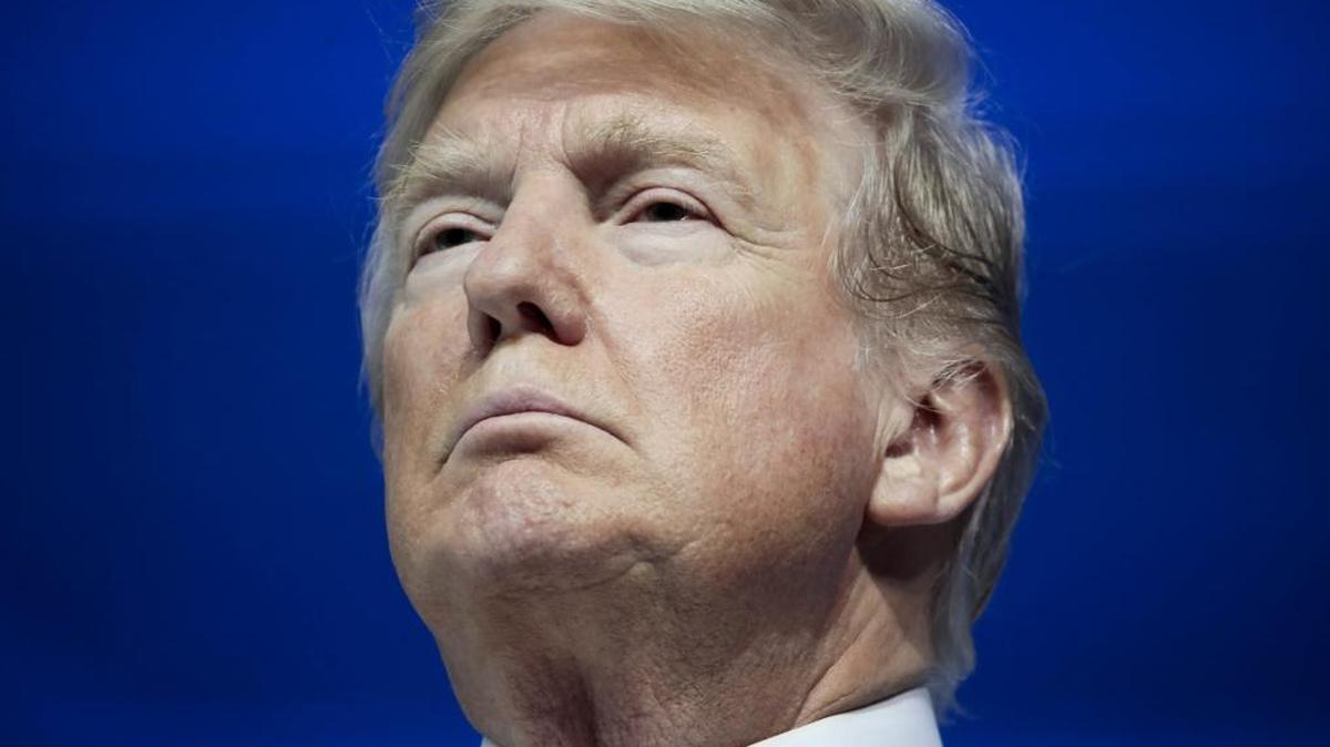 President Donald Trump looks on during a special address on the closing day of the World Economic Forum in Davos, Switzerland, on Jan. 26, 2018.
