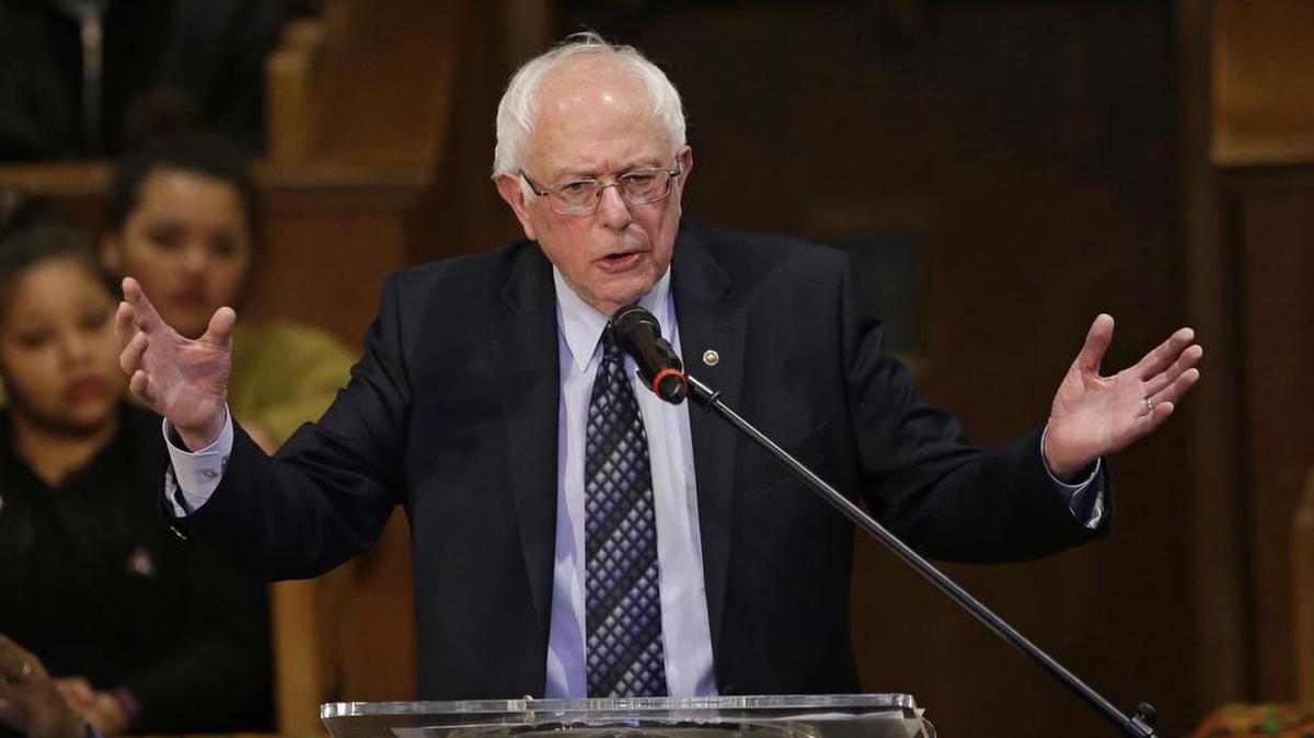 Democratic presidential candidate, Sen. Bernie Sanders, I-Vt., speaks at a town hall meeting at Olivet Institutional Baptist Church on Saturday in Cleveland. Sanders identifies as a democratic socialist.