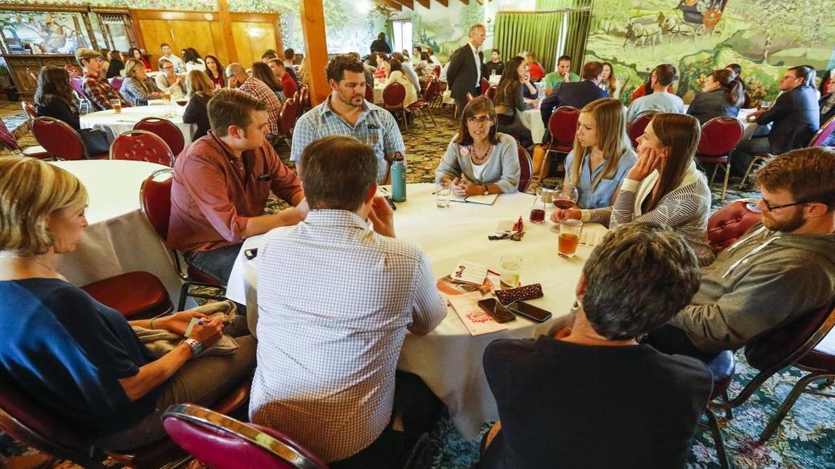 The candidates for San Luis Obispo City Council and mayor met in October with the SLO Under 40 group during a round table forum at the Madonna Inn.